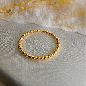 Gold Waterproof Tarnish Resistant Everyday Ring